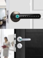 Compatible With Apple, Fingerprint Door Lock Smart Bluetooth Password Handle Lock APP Unlock Keyless Entry Works With IOS Android - Image 6