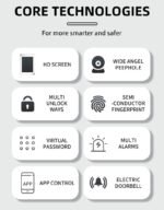 Cat Eye Camera Smart Fingerprint Password Timber Door Lock - Image 10
